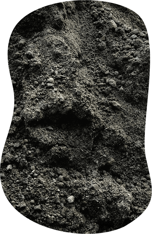Échantillon de pierre volcanique sombre